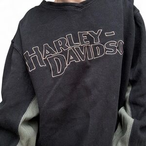 Harley-Davidson Black and Gray Crewneck Sweater